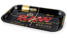 Load image into Gallery viewer, RAW Rolling Papers - Metal Rolling Tray - Black Design - (Small)
