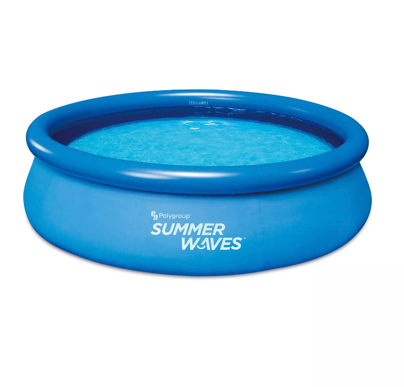 Summer Waves 10ft x 30in Inflatable Ring Set Pool With Filter Pump